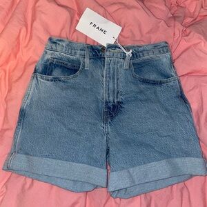 Frame Denim Women's High Rise Cuffed Shorts